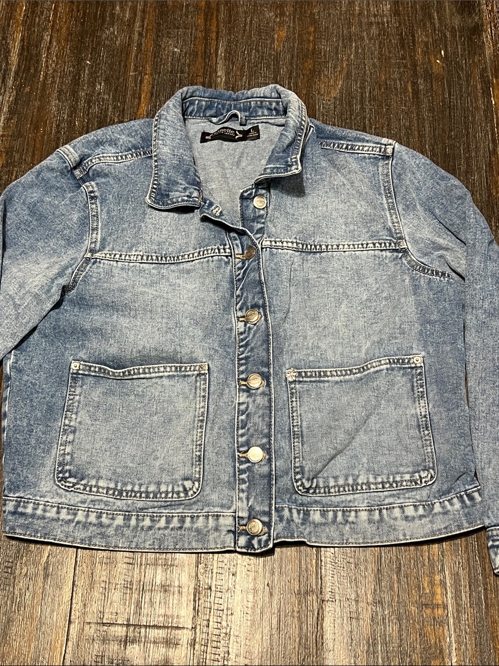 Nanette Lepore Washed Light Blue Denim Jacket